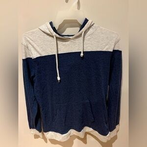 Urban Heritage Blue and White Colourblock Hoodie - Size M